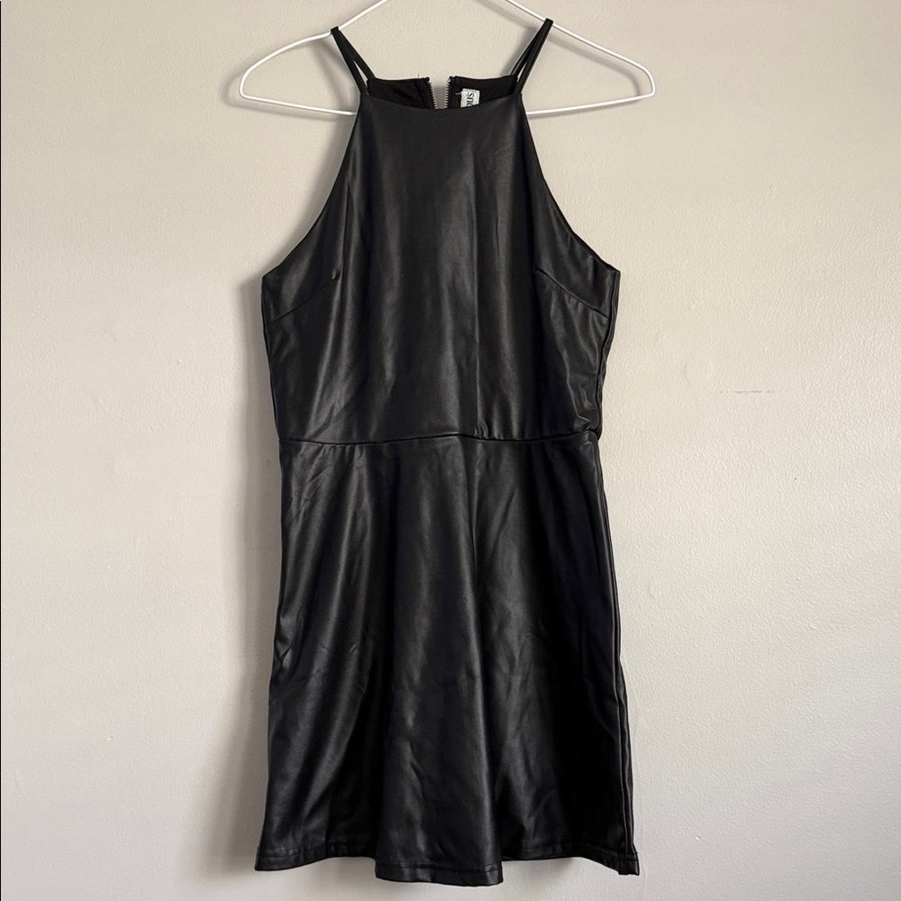 Almost Famous Black Faux Leather Mini Dress